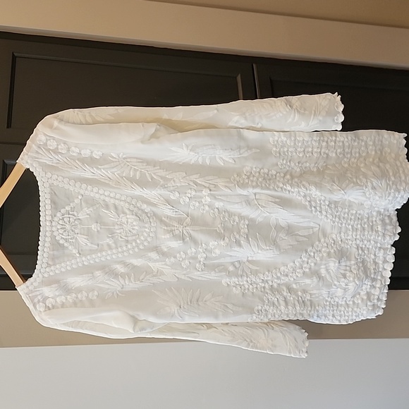 PilyQ Embroidered Beach Cover Up White Size M/L - Picture 7 of 9